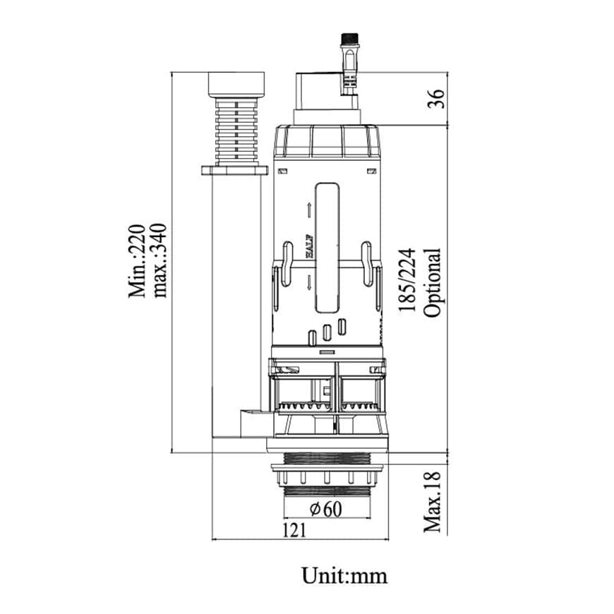 2 Inch Sensor Dual Flush Valve BB402