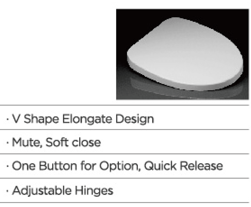 V Shape Elongate Design PP Toilet Seat BP0133Q3