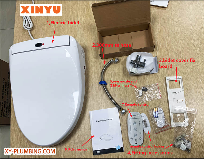 Electric Smart Bidet Seat B011 with Remote Control for Elongated